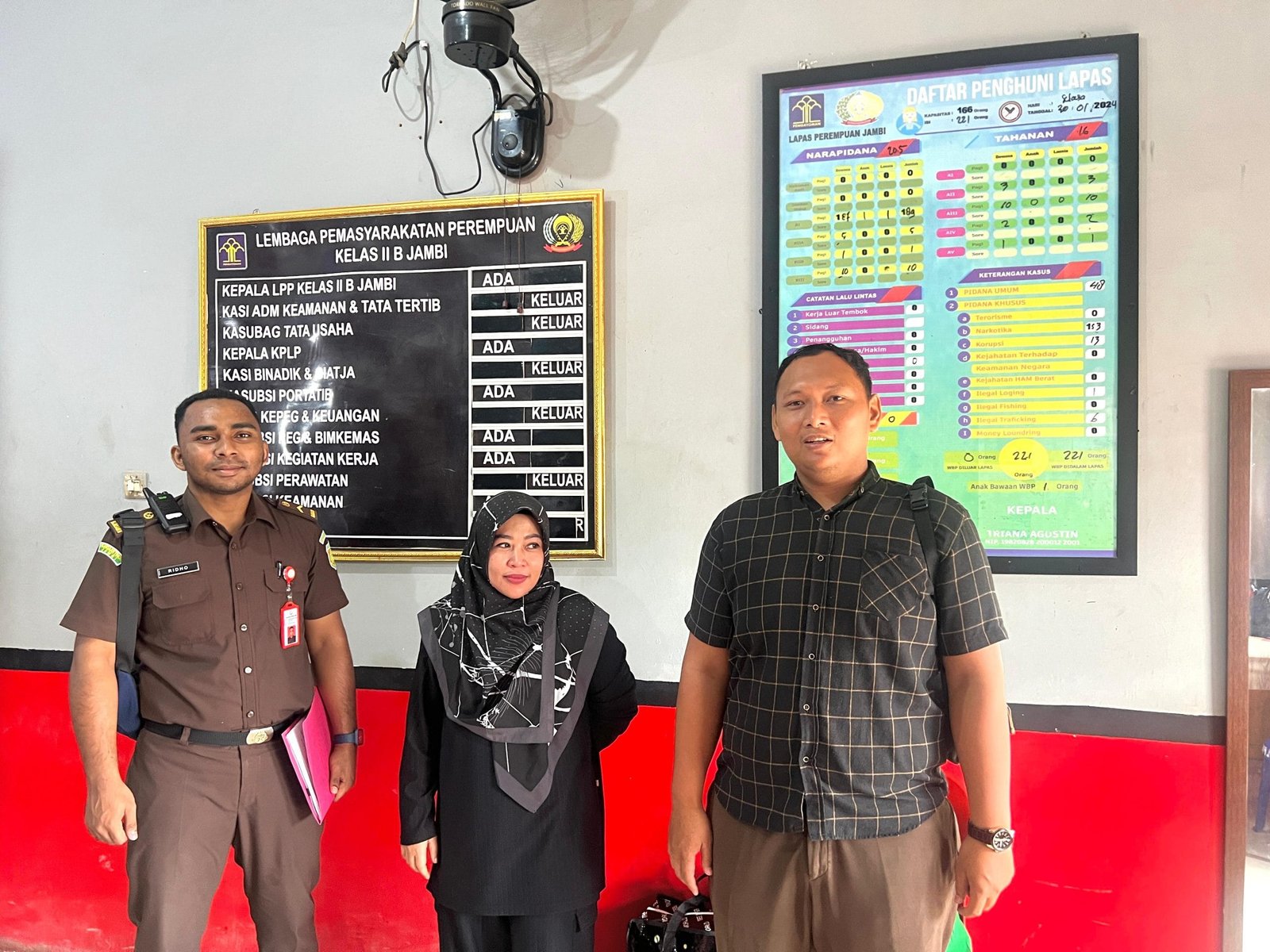 Terpidana (tengah) dieksekusi Jaksa ke LP Kelas II B Jambi. (Orasi/ist)