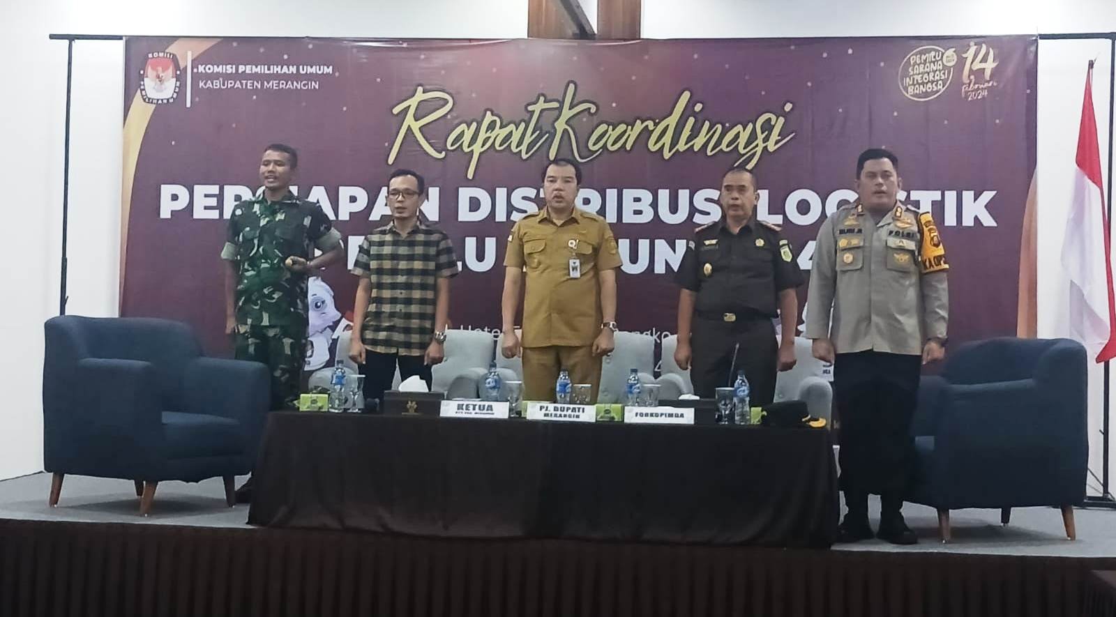 KPU dan unsur Forkompinda saat rapat distribusi logistik Pemilu 2024.(Orasi/ist)
