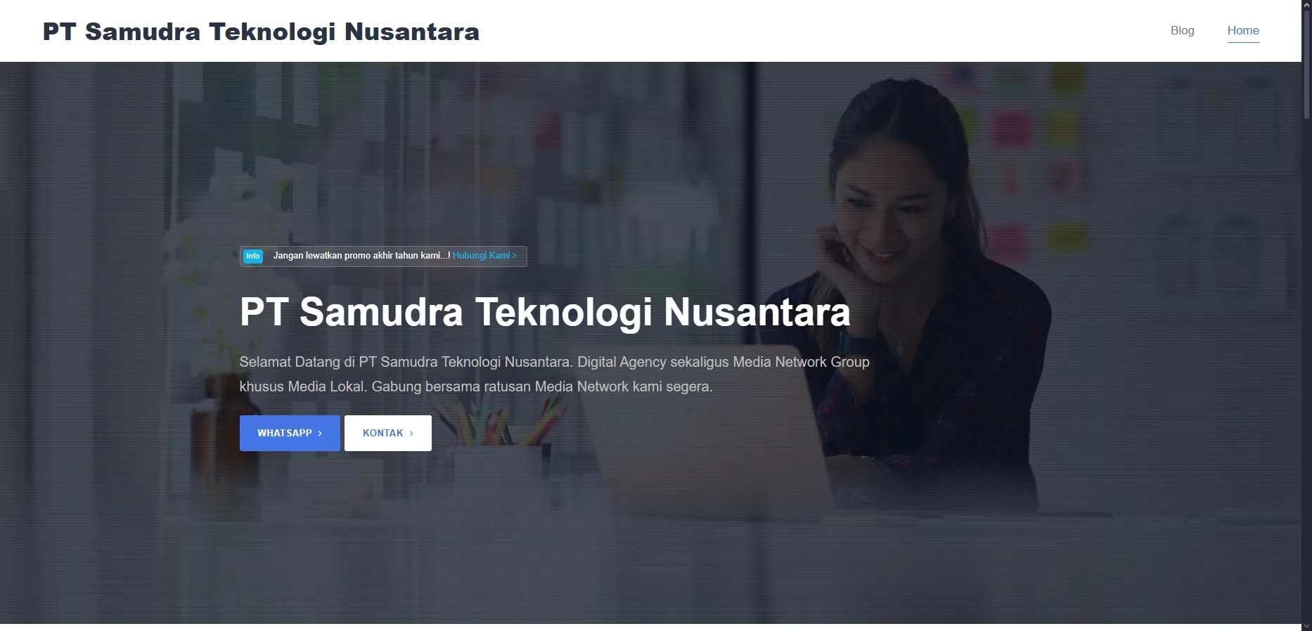 Tangkapan Layar Situs PT Samudra Teknologi Nusantara (kritisi.id)