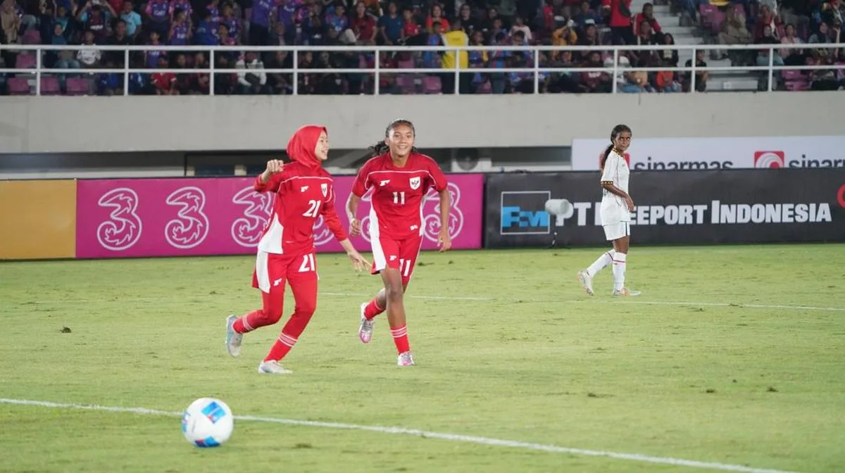 Timnas Putri Indonesia U-16 Hajar Timor Leste 6-0 di Piala AFF 2025