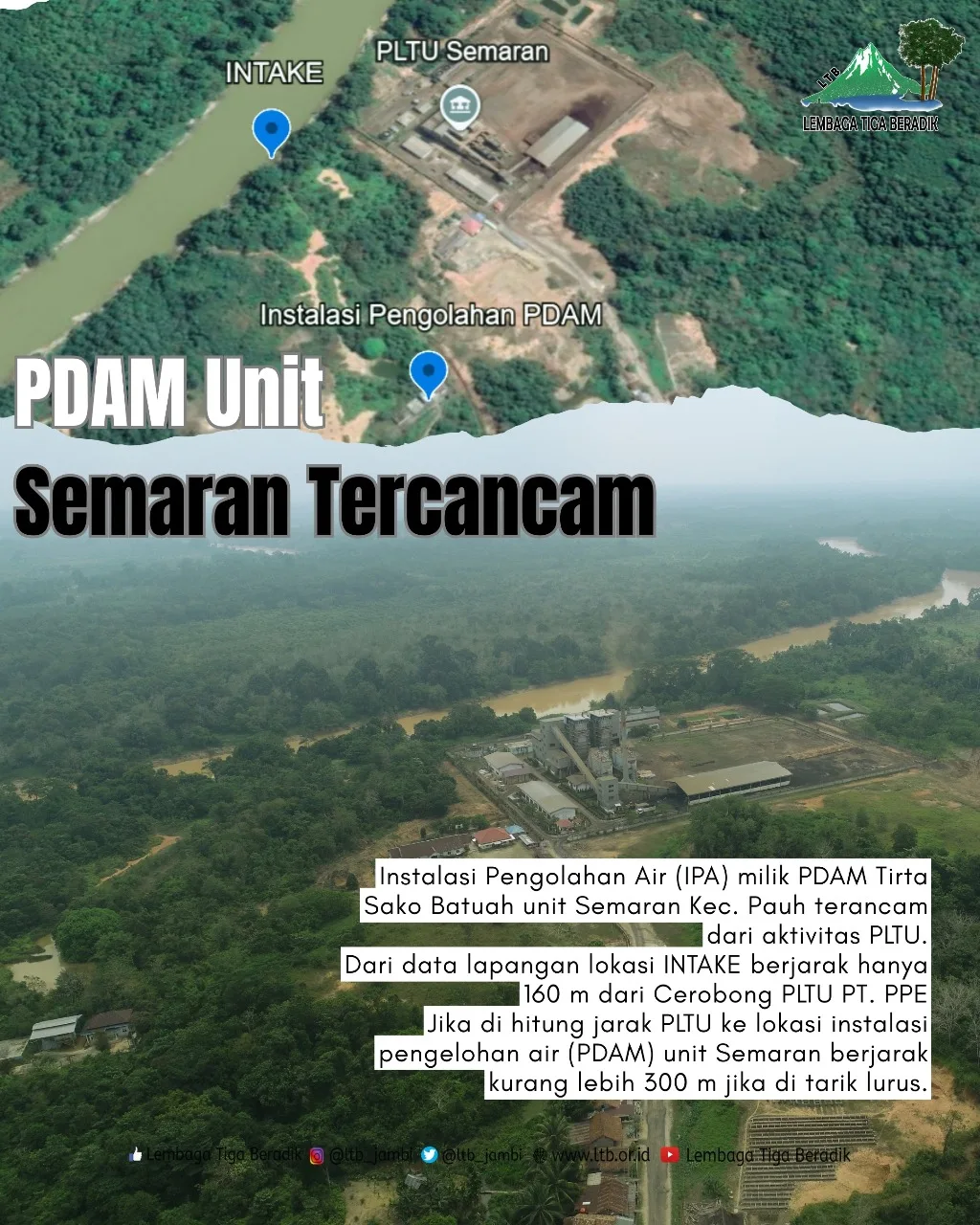 Intake PDAM Semaran Terancam FABA PLTU, Warga Sarolangun Hadapi Risiko Air Tercemar