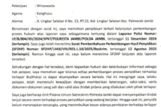 Pendi Surati Kapolresta Jambi : Pertanyakan Kepastian Hukum Atas Laporannya Terhadap Budiharjo cs